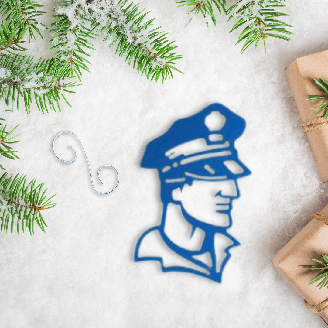 Metal Police Officer Ornament