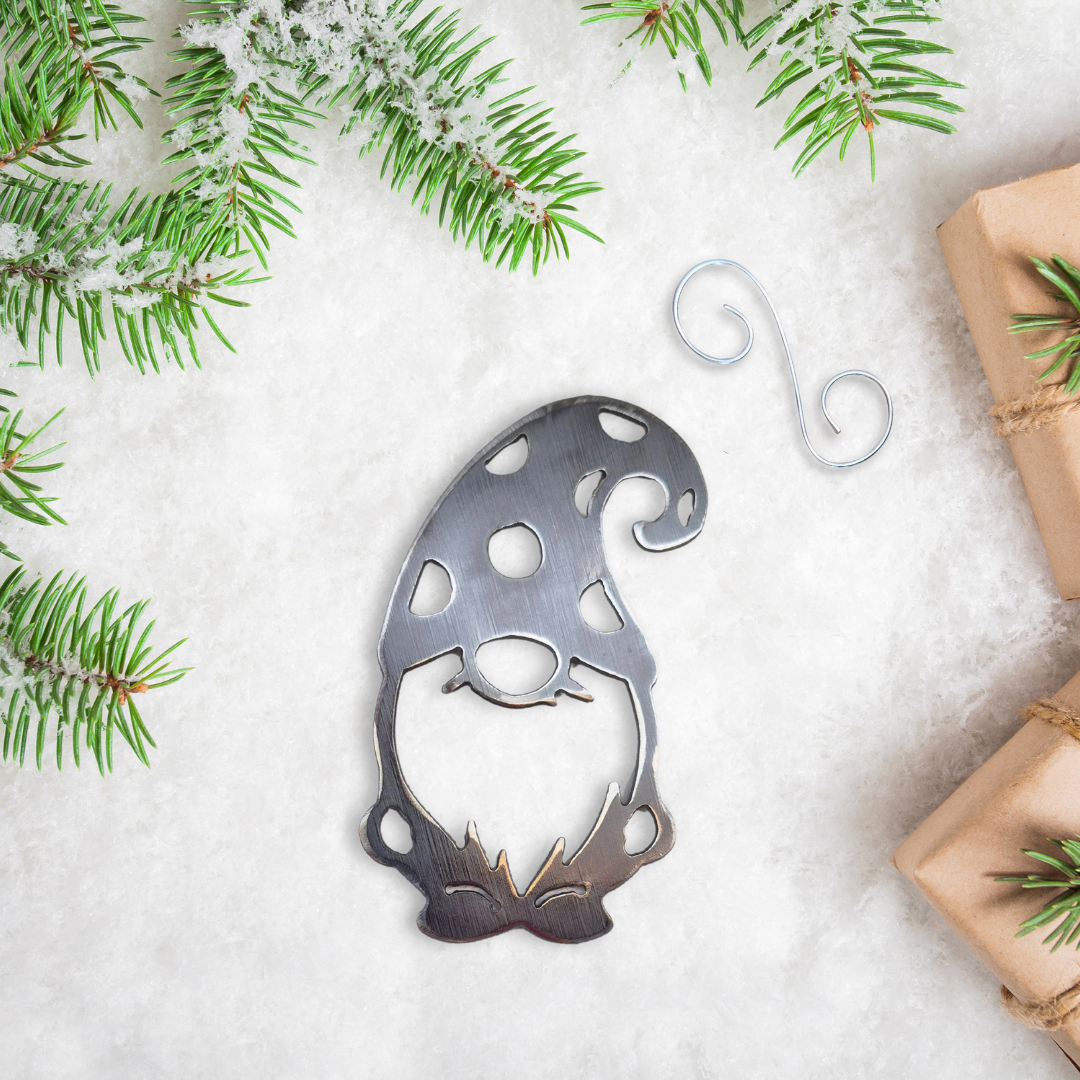 Metal Gnome Ornament