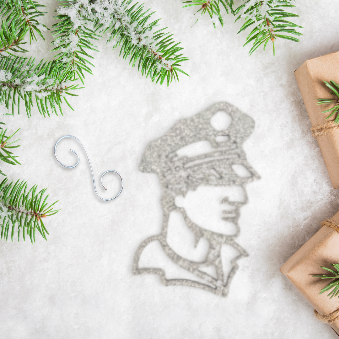 Metal Police Officer Ornament