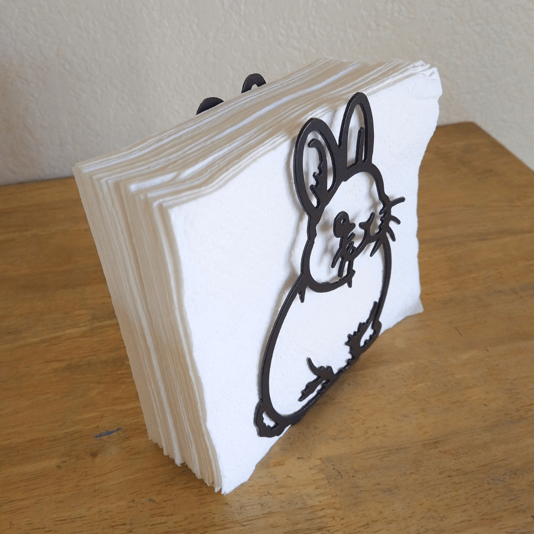 Metal Bunny Napkin Holder or Mail Organizer image 1