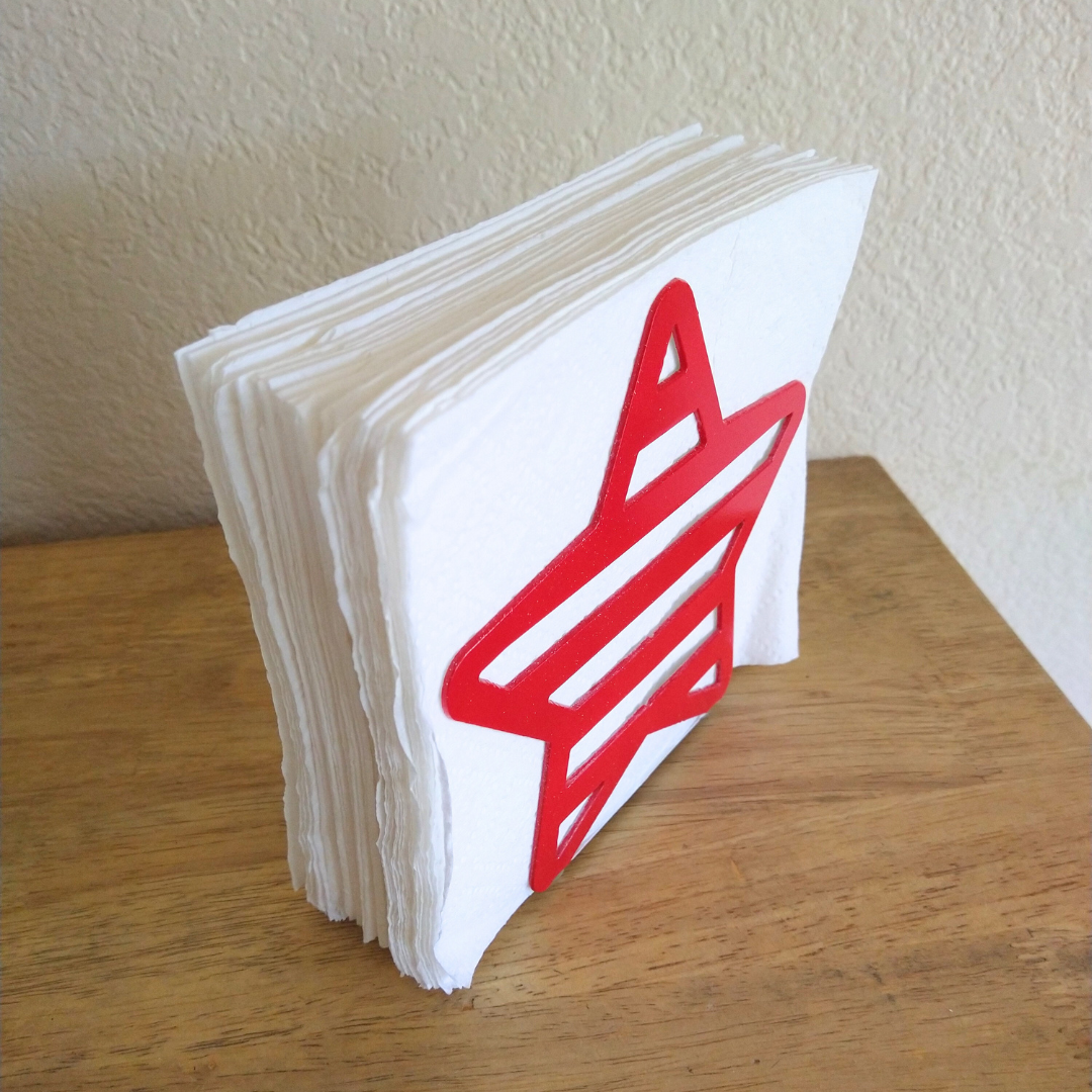 Metal Patriotic Star With Stars and Stripes Napkin Holder or Mail Organizer image 1