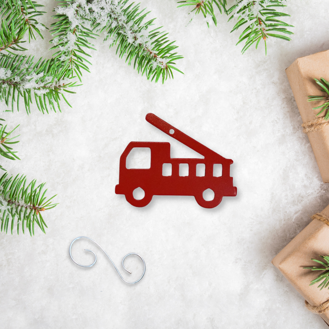 Metal Fire Department Ornaments