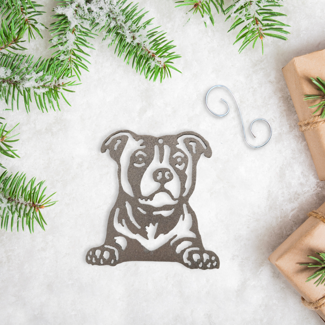 Metal Pit Bull Ornament