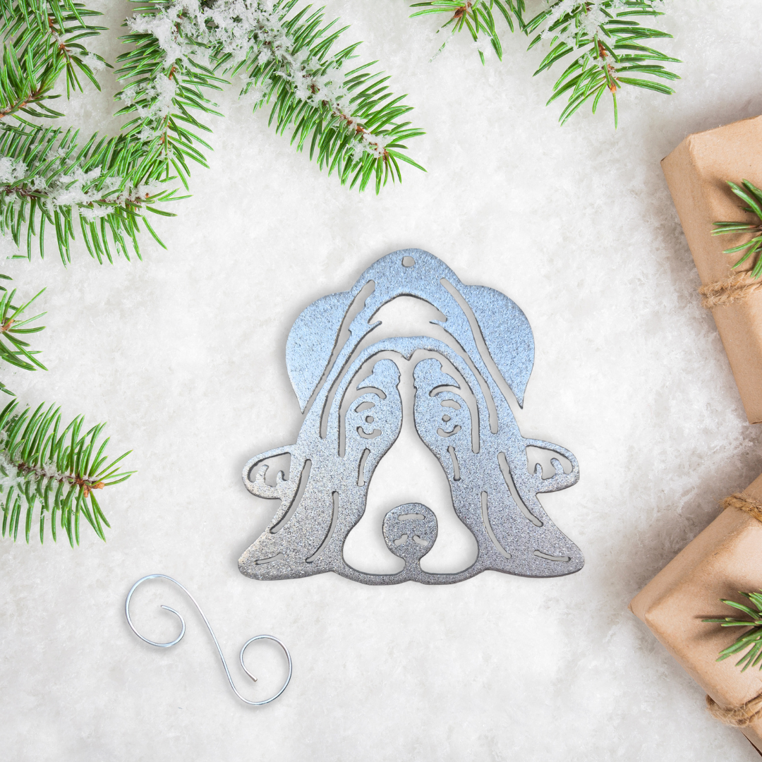 Metal Basset Hound Ornament