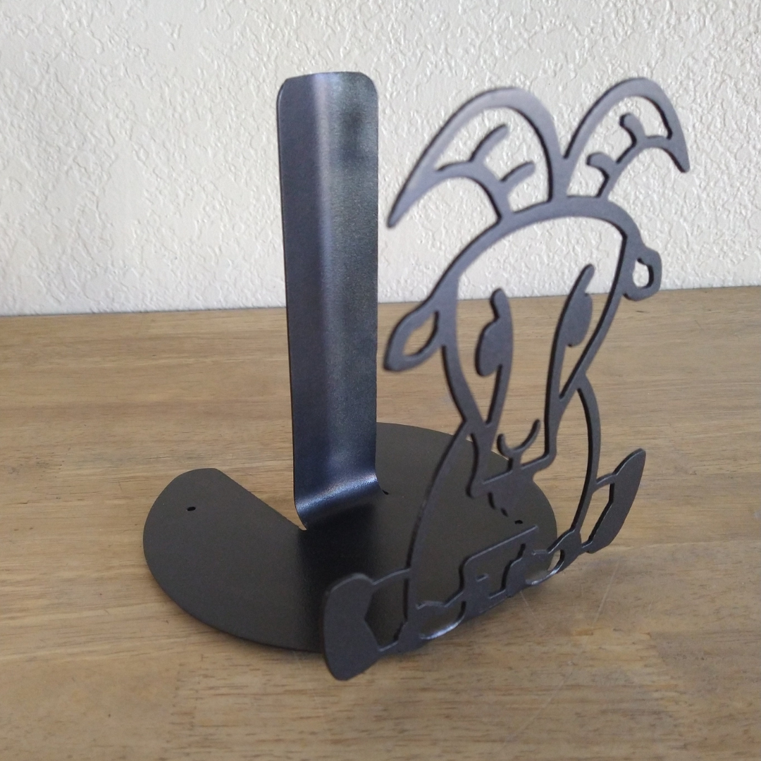 Metal Goat / Ram Paper Towel Holder image 1