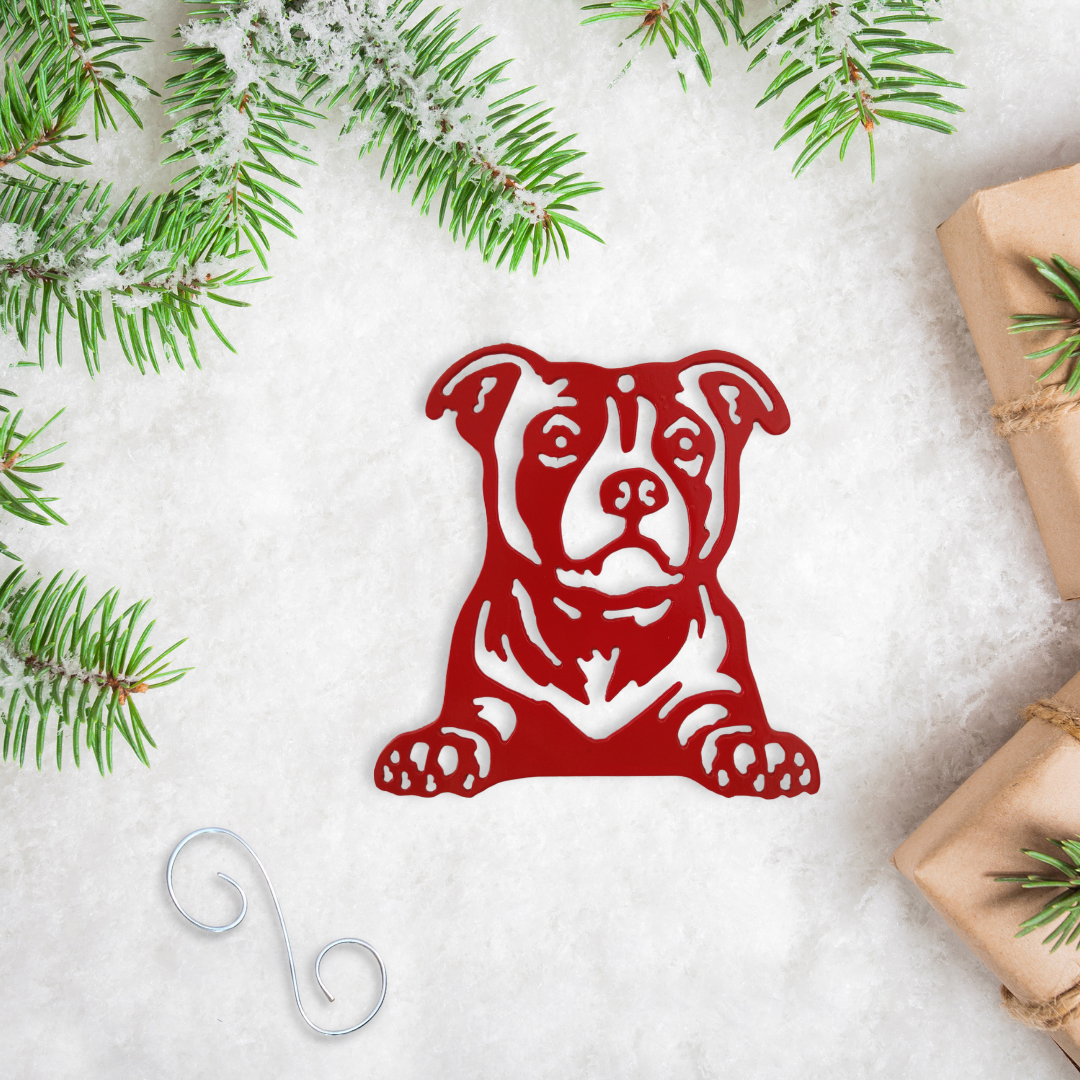 Metal Pit Bull Ornament