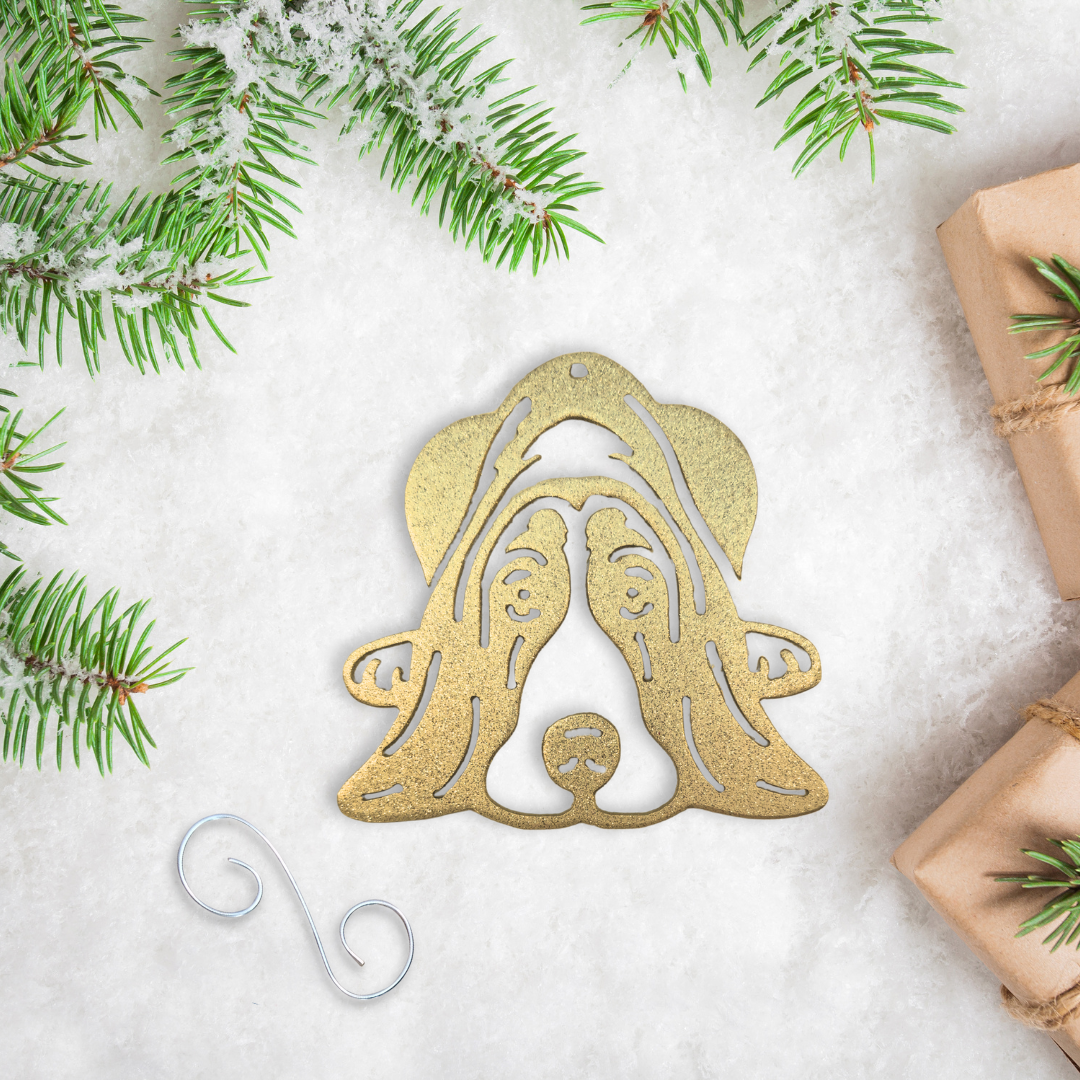 Metal Basset Hound Ornament