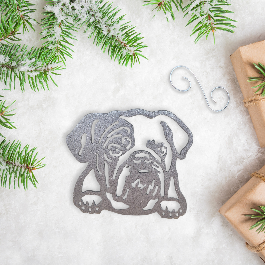 Metal English Bulldog Ornament