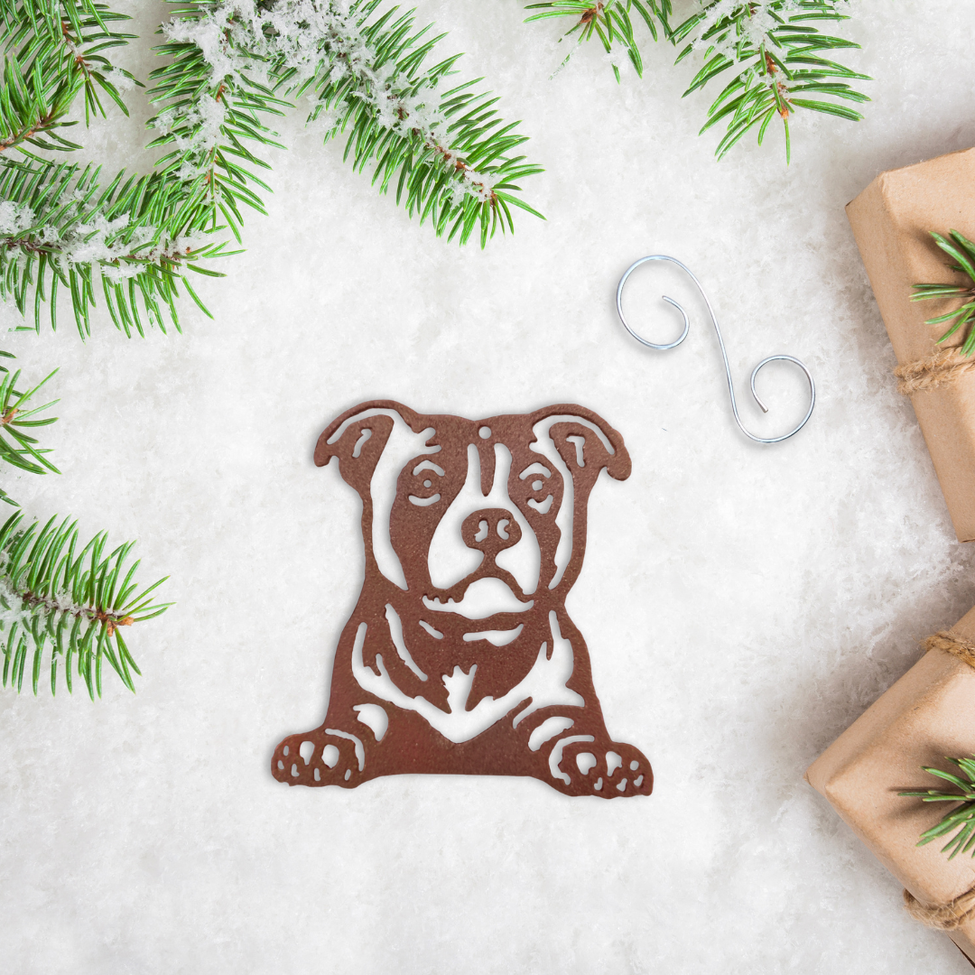 Metal Pit Bull Ornament