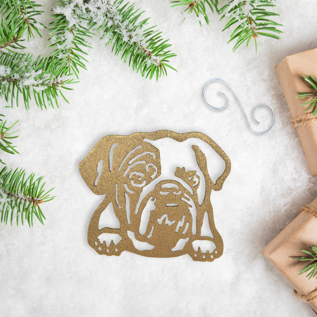 Metal English Bulldog Ornament