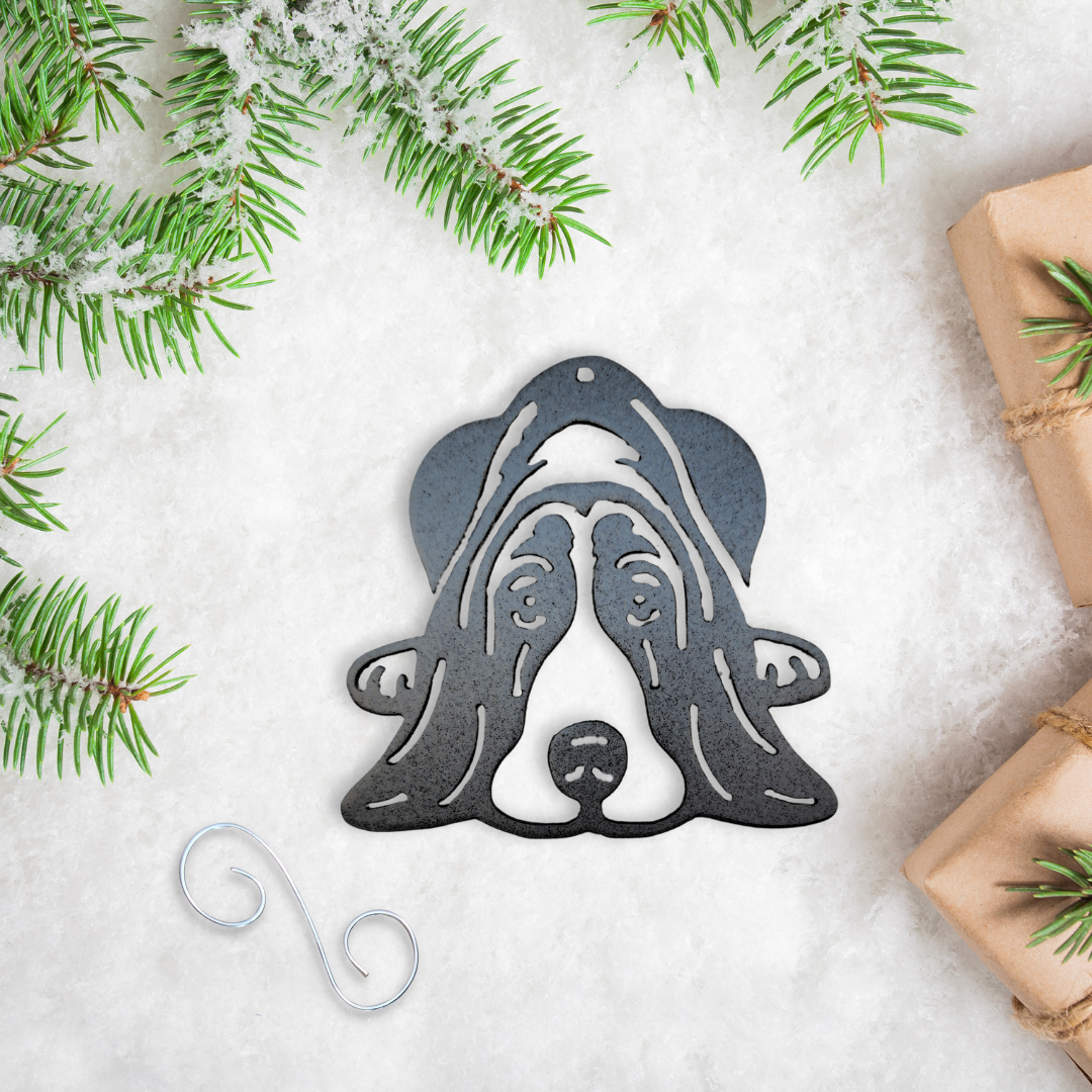 Metal Basset Hound Ornament