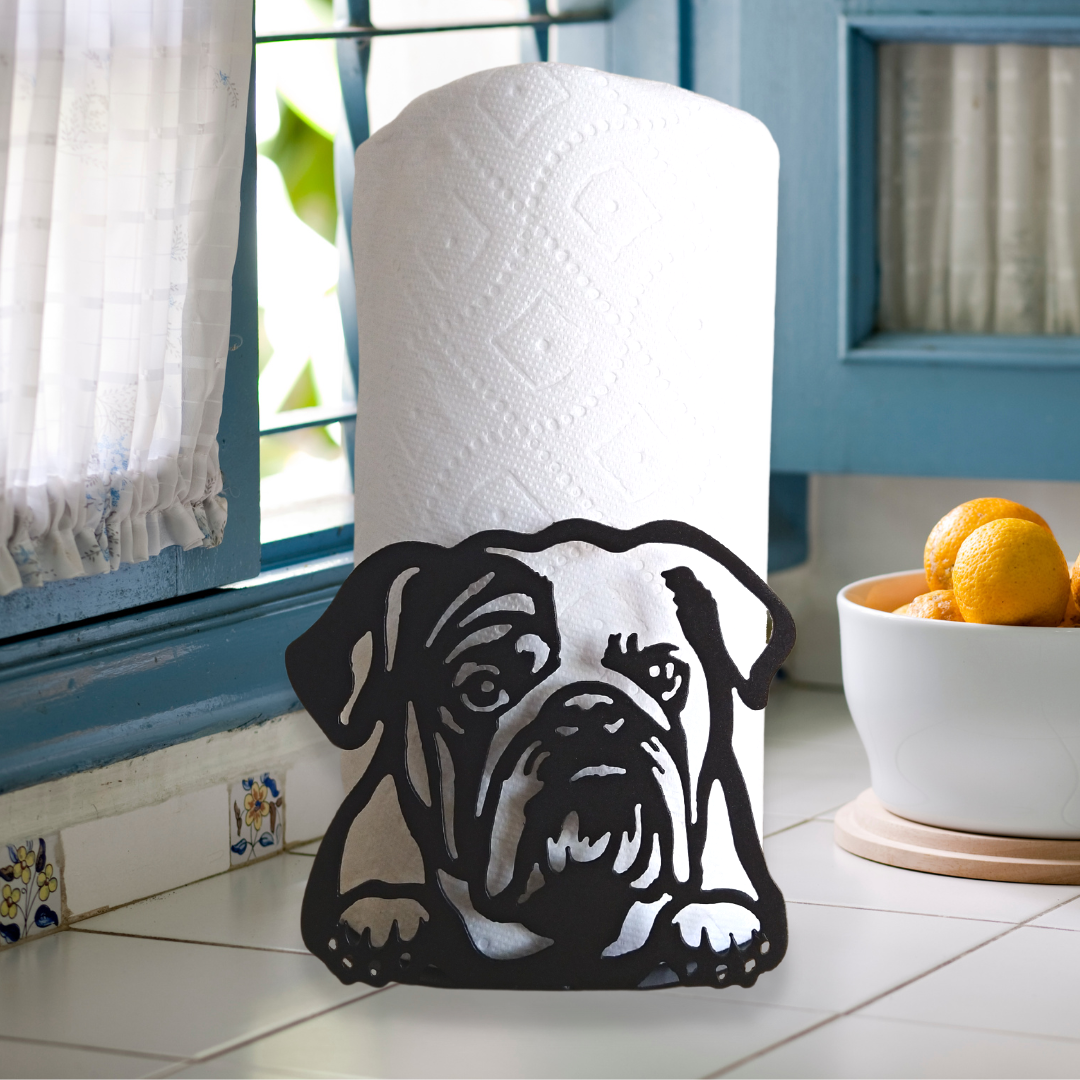 Metal English Bulldog Paper Towel Holder image 0