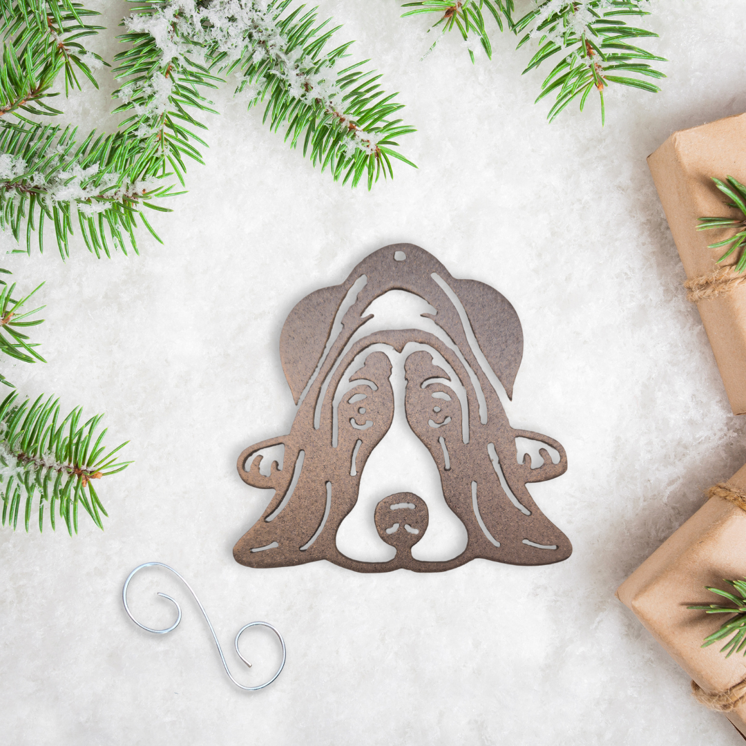 Metal Basset Hound Ornament