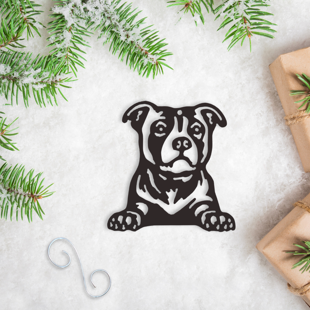 Metal Pit Bull Ornament