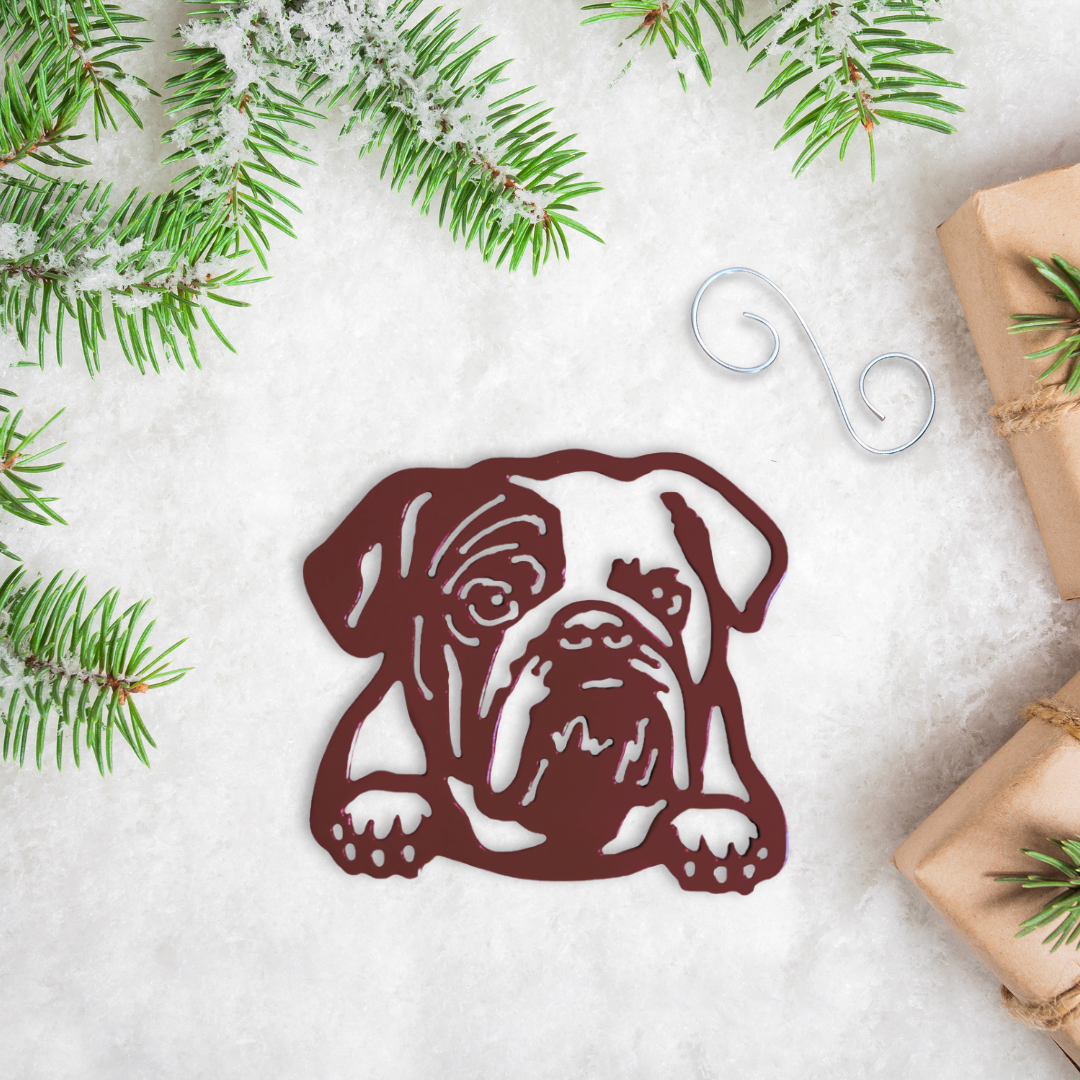 Metal English Bulldog Ornament