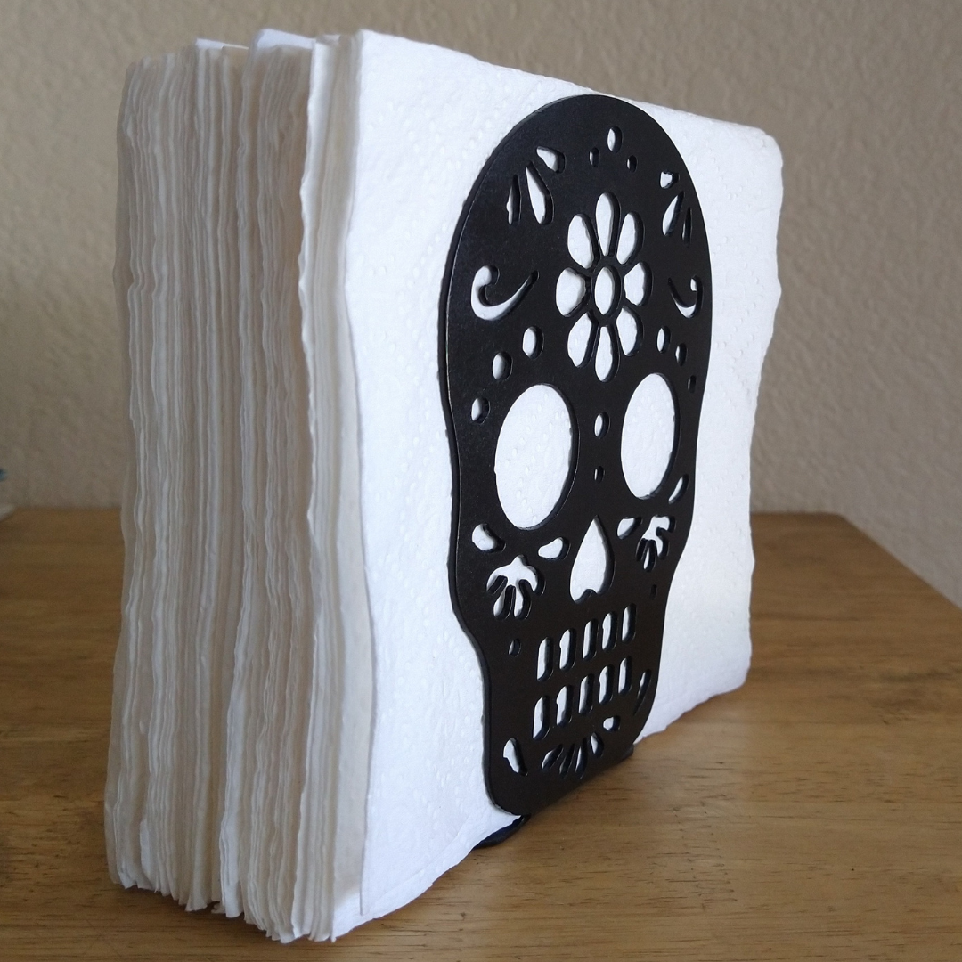 Metal Sugar Skull Napkin Holder or Mail Organizer image 1