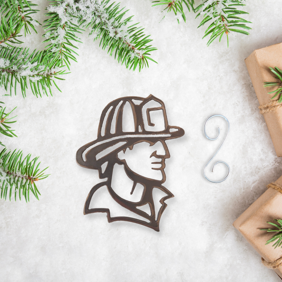 Metal Fire Department Ornaments