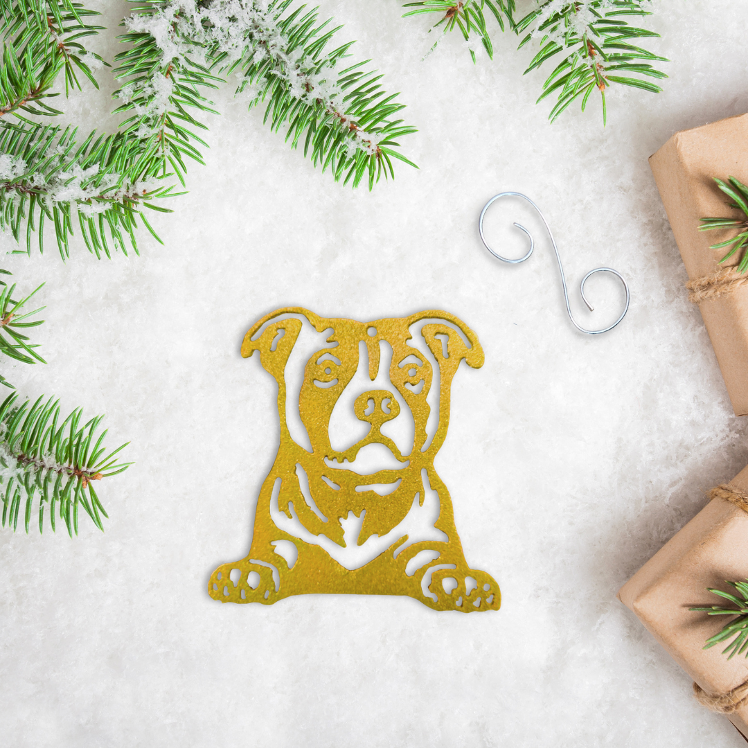 Metal Pit Bull Ornament