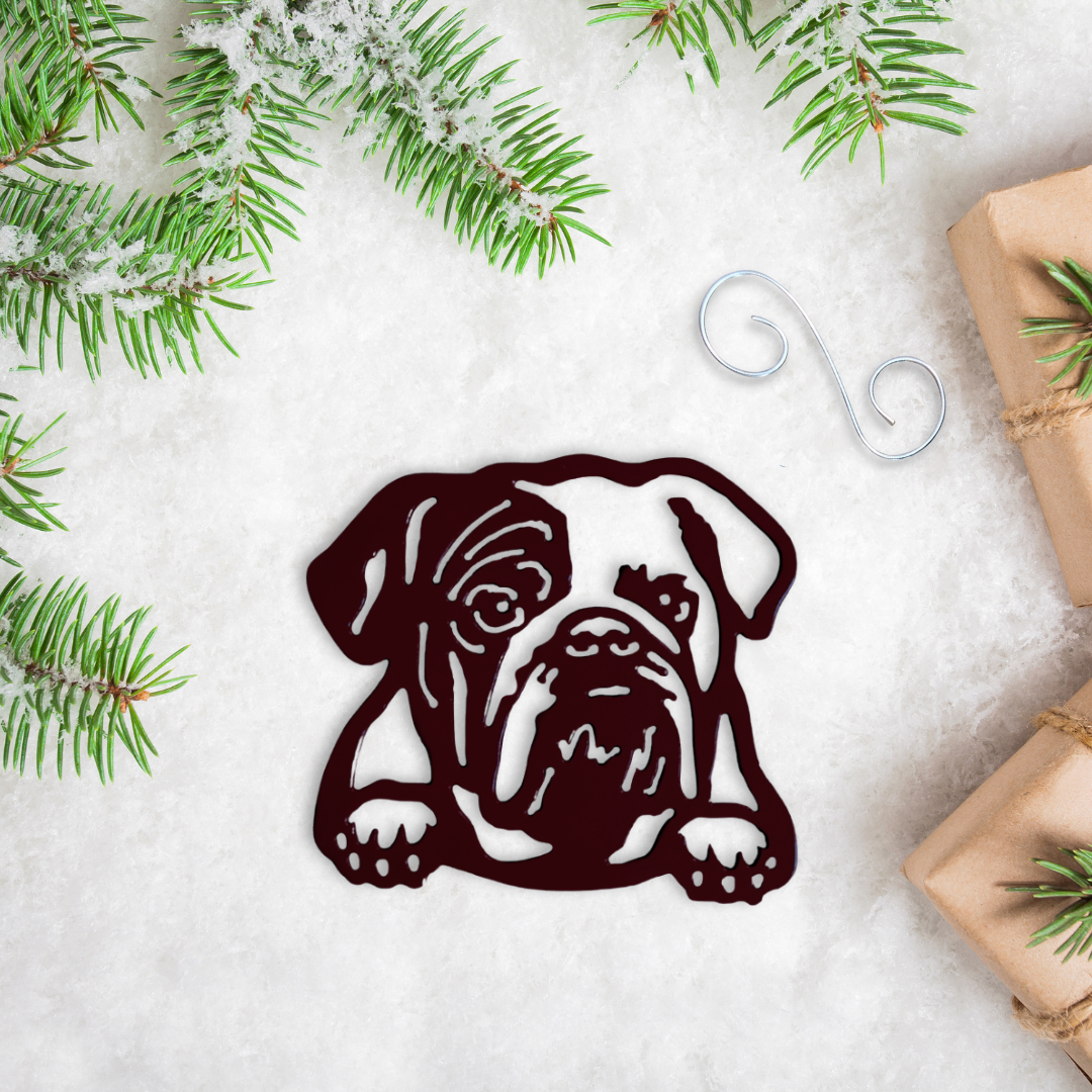 Metal English Bulldog Ornament