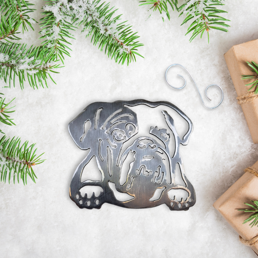 Metal English Bulldog Ornament