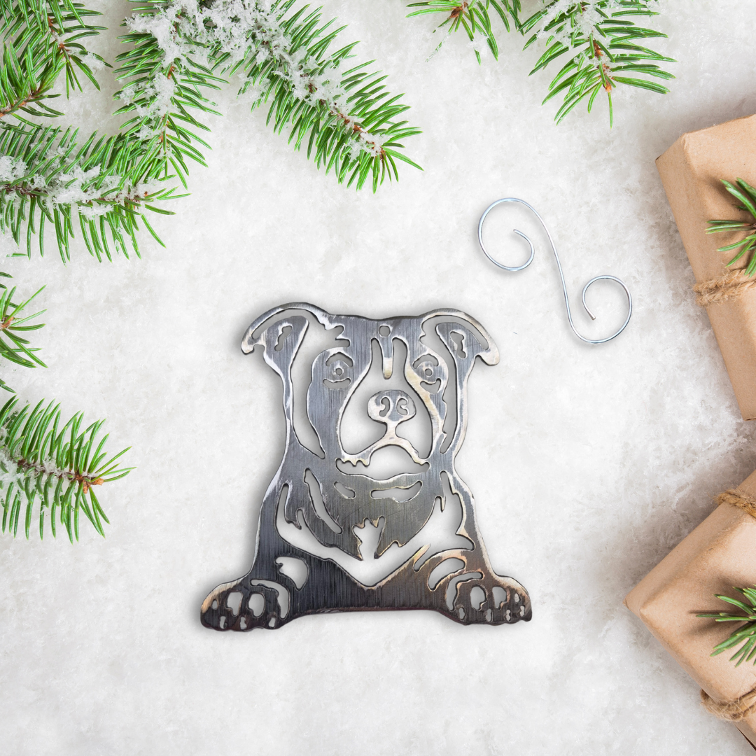 Metal Pit Bull Ornament