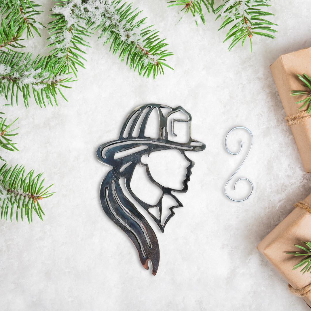 Metal Fire Department Ornaments