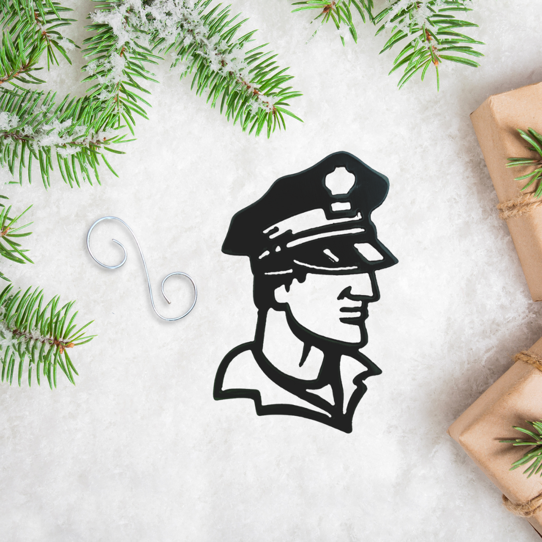 Metal Police Officer Ornament