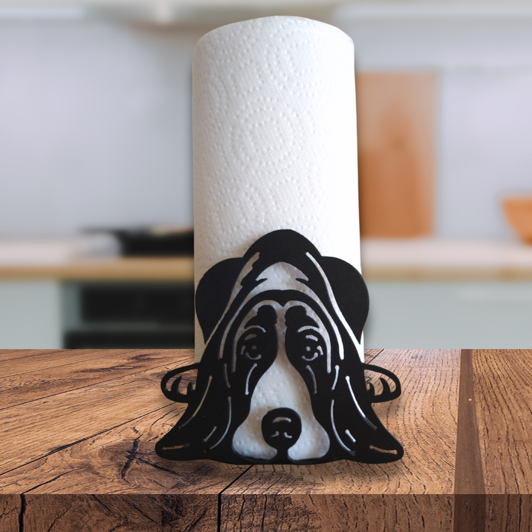 Metal Basset Hound Paper Towel Holder image 0