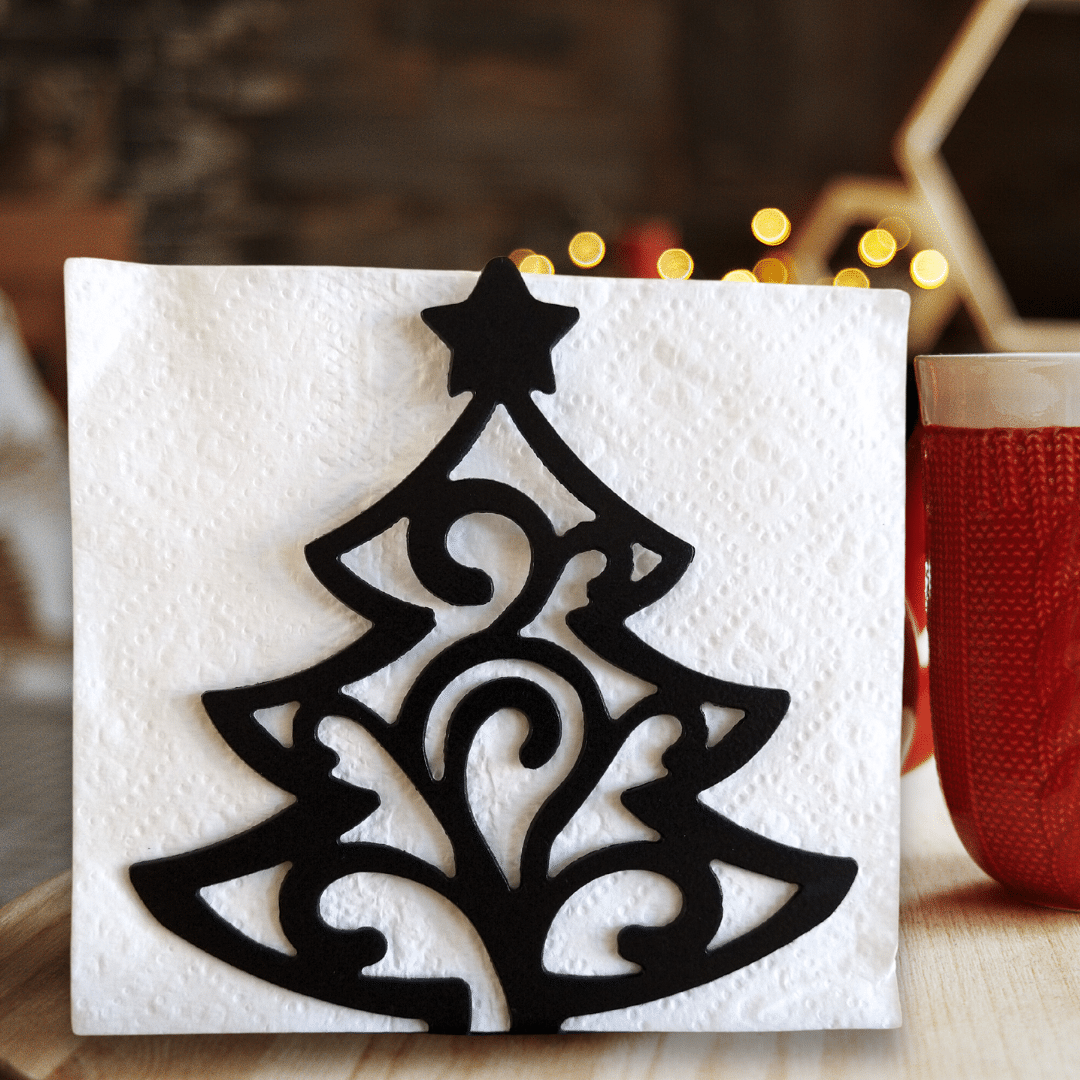 Metal Christmas Tree Napkin Holder or Mail Organizer image 0