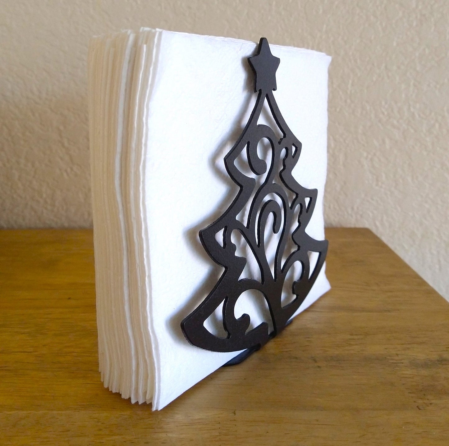 Metal Christmas Tree Napkin Holder or Mail Organizer image 1