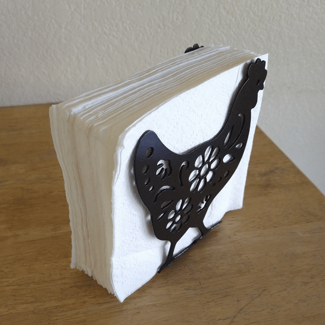 Metal Flower Chicken Napkin Holder or Mail Organizer image 1