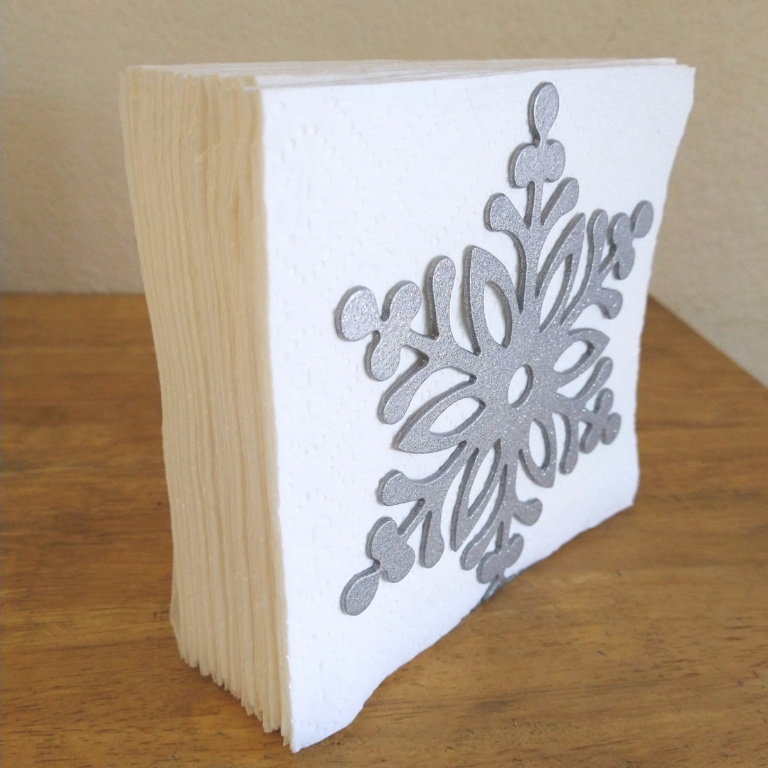 Metal Silver Glitter Snowflake Napkin Holder or Mail Organizer image 1