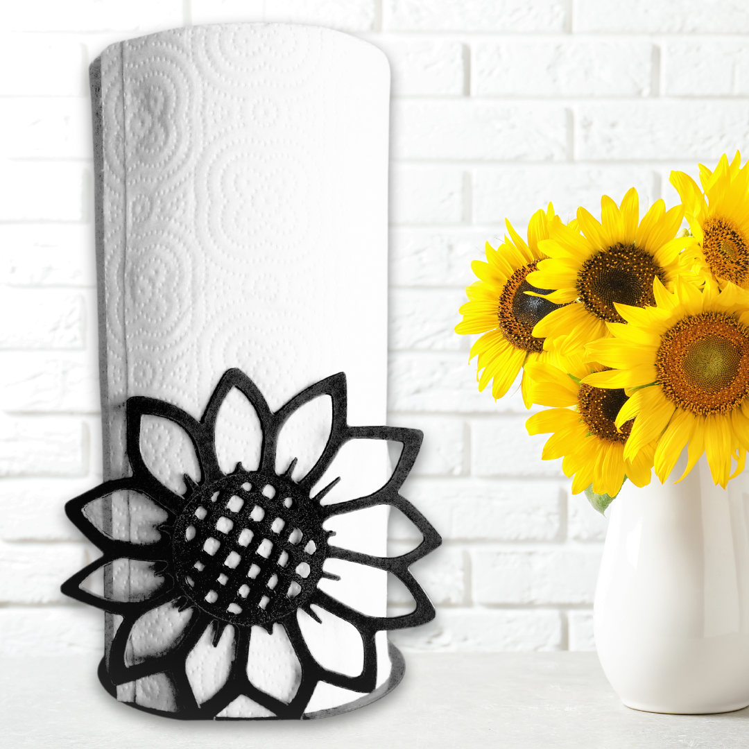 Metal Sunflower Paper Towel Holder image 1