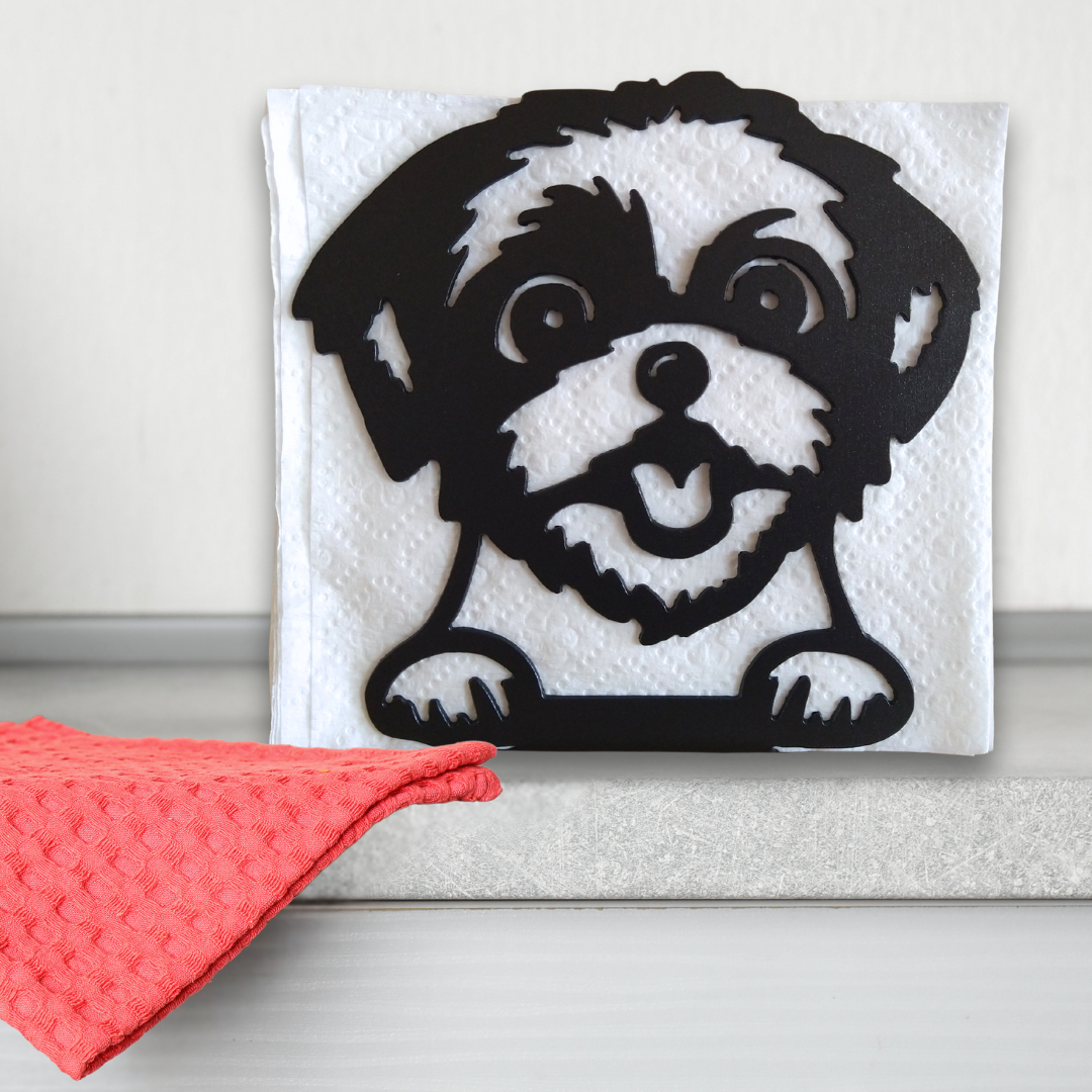 Metal Shih Tzu Napkin Holder or Mail Organizer image 0