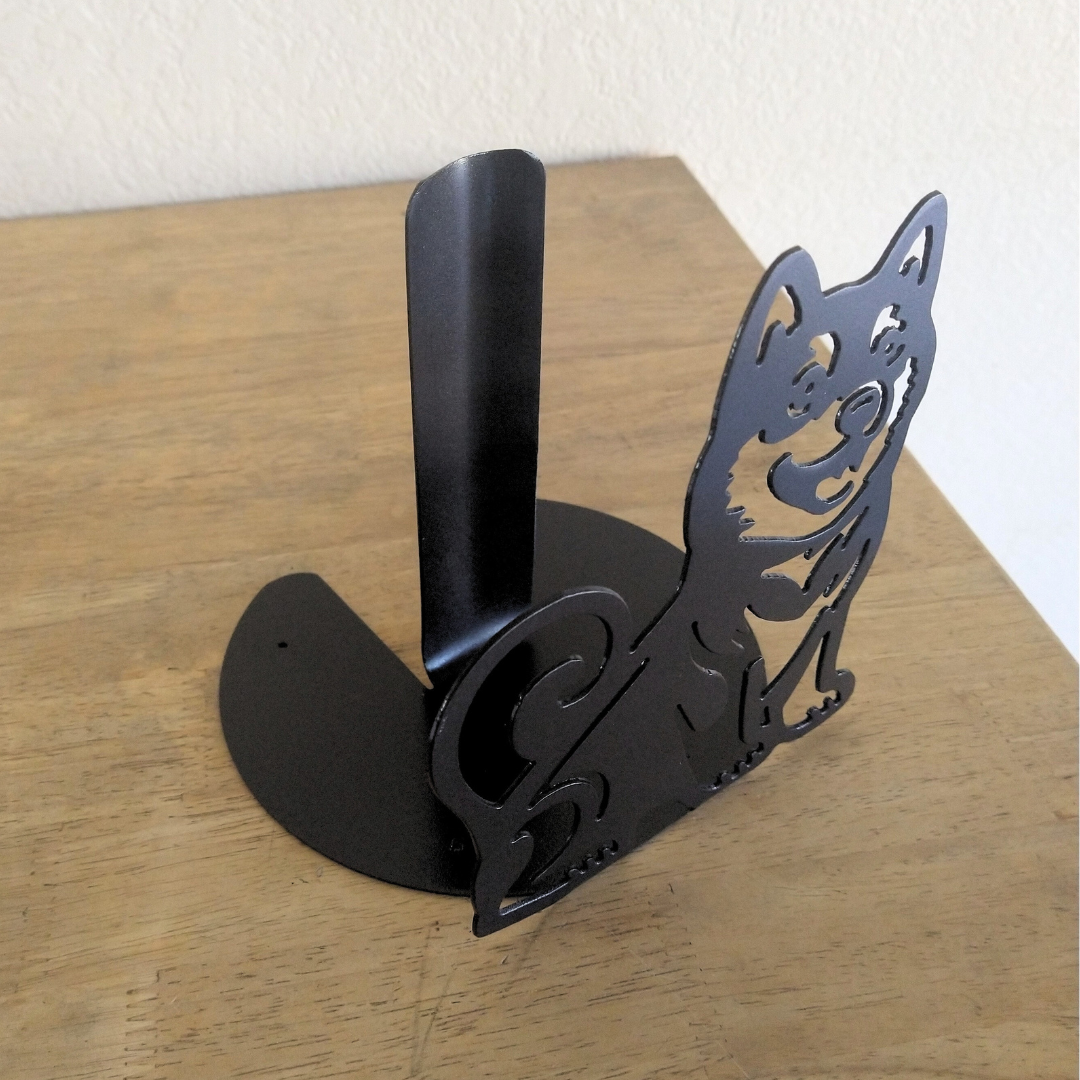 Metal Shiba Inu Paper Towel Holder image 1
