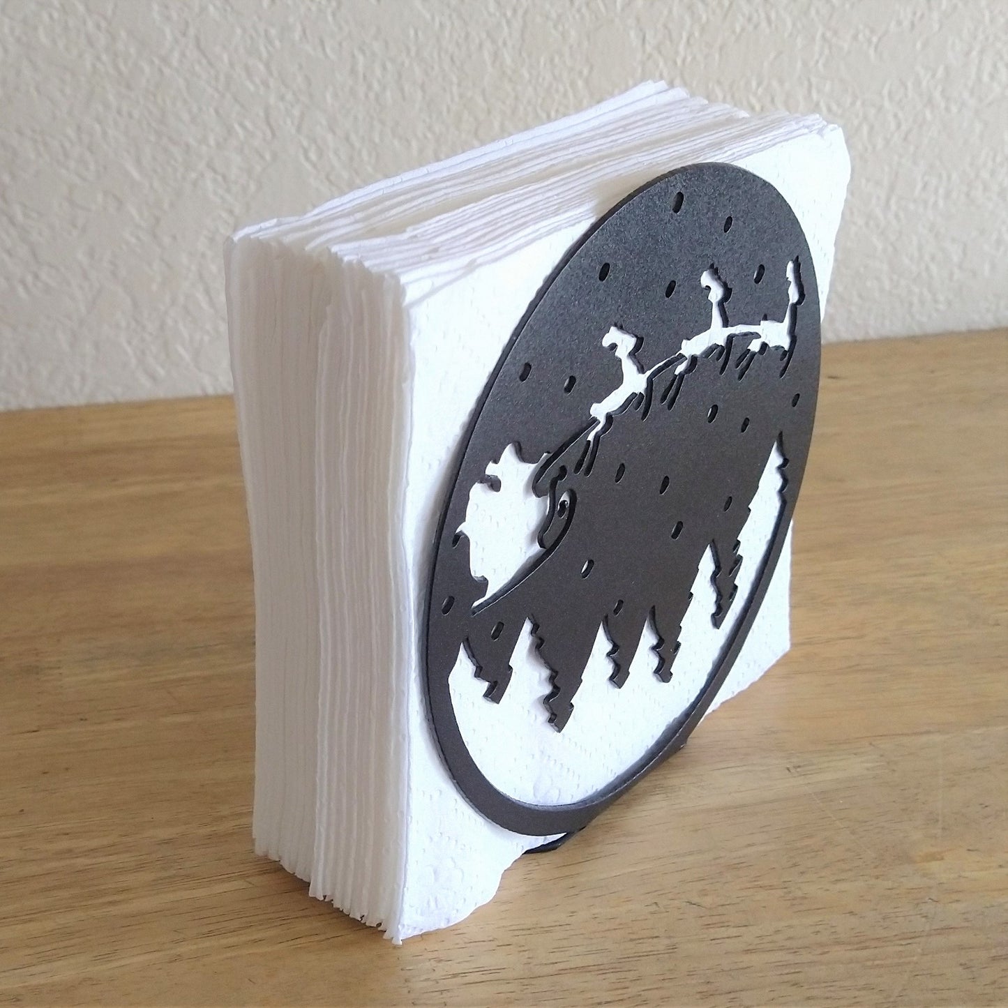 Metal Santa In Sled Napkin Holder or Mail Organizer image 1