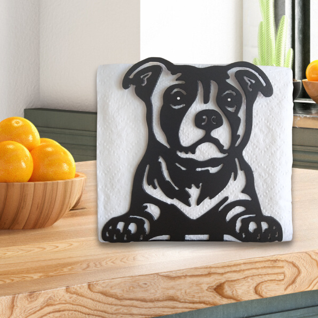 Metal Pit Bull Napkin Holder Or Mail Organizer image 0