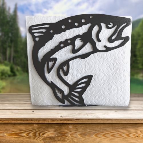 Metal Trout Napkin Holder or Mail Organizer image 0
