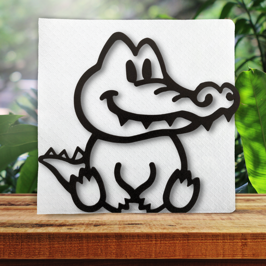 Metal Alligator Napkin Holder or Mail Organizer image 0