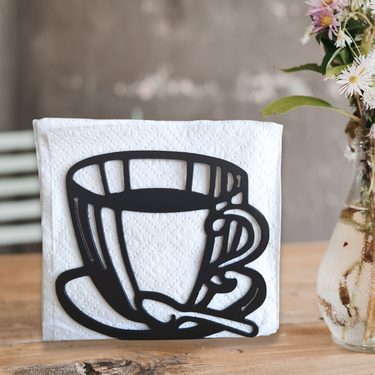 Metal Hot Beverage Mug Napkin Holder or Mail Organizer image 0