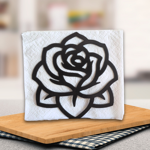 Metal Rose Napkin Holder