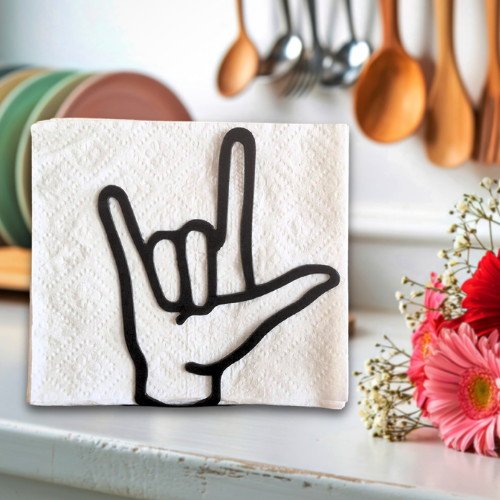 Metal I Love You Hand Napkin Holder
