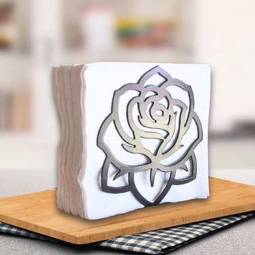 Metal Rose Napkin Holder