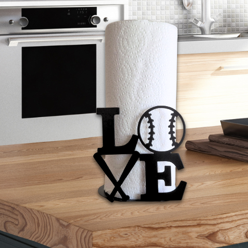 Metal Baseball / Softball Paper Towel Holder
