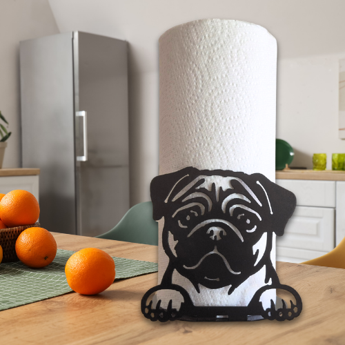 Metal Pug Paper Towel Holder