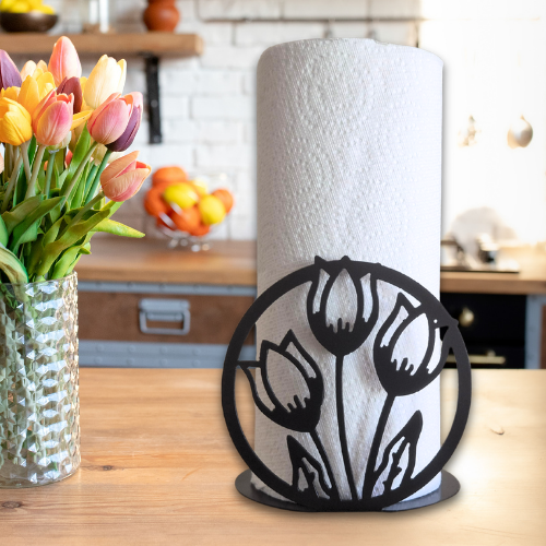 Metal Tulip Paper Towel Holder