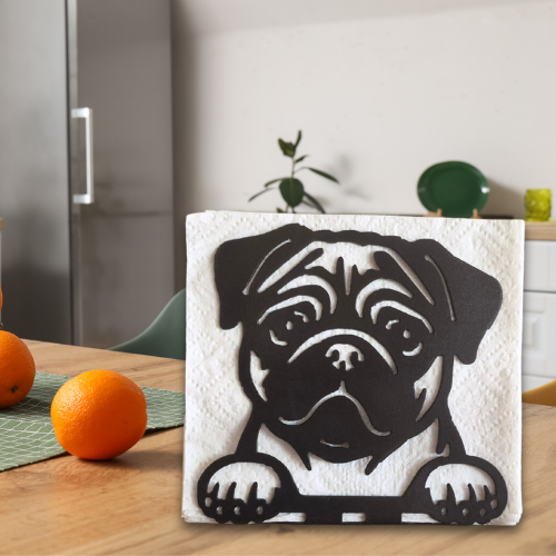 Metal Pug Napkin Holder