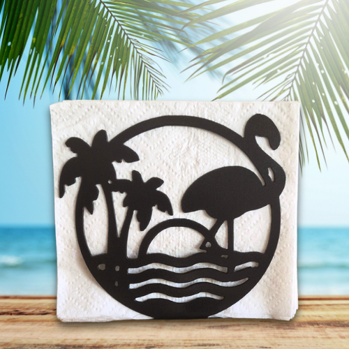 Metal Flamingo Napkin Holder