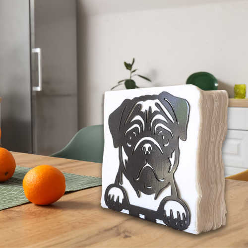 Metal Pug Napkin Holder