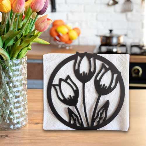 Metal Tulip Napkin Holder